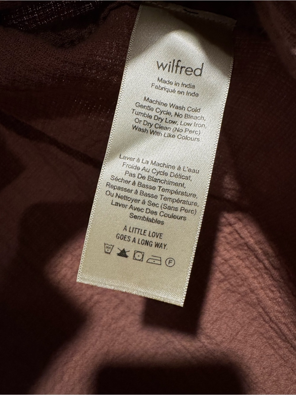Aritzia Wilfred Lenglen Cotton Gauze Kimono Cardigan Jacket Brown Rust Blush Lg - Picture 6 of 6